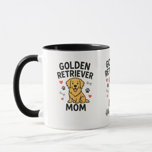 Personalized Golden Retriever Mom Mug - Custom Dog Mok (Links)