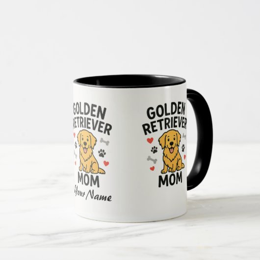 Personalized Golden Retriever Mom Mug - Custom Dog Mok (Voorkant rechts)