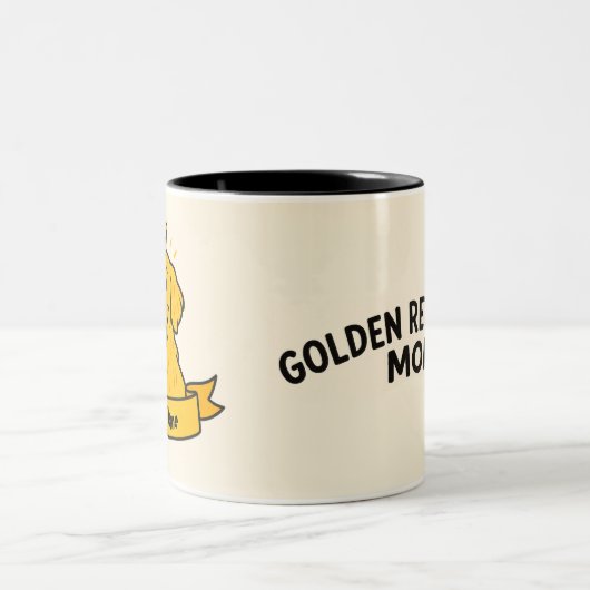 Personalized Golden Retriever Mom Mug Custom Name Tweekleurige Koffiemok (Center)