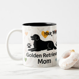 Personalized Golden Retriever Mom Mug  Custom Name Tweekleurige Koffiemok