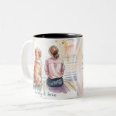 Personalized Golden Retriever Mom Mug - Custom Tweekleurige Koffiemok (Voorkant links)