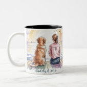 Personalized Golden Retriever Mom Mug - Custom Tweekleurige Koffiemok (Links)