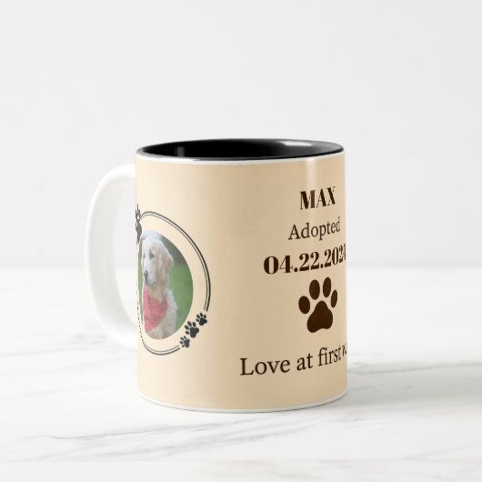 Personalized Golden Retriever Mom Mug Custom Tweekleurige Koffiemok (Voorkant links)