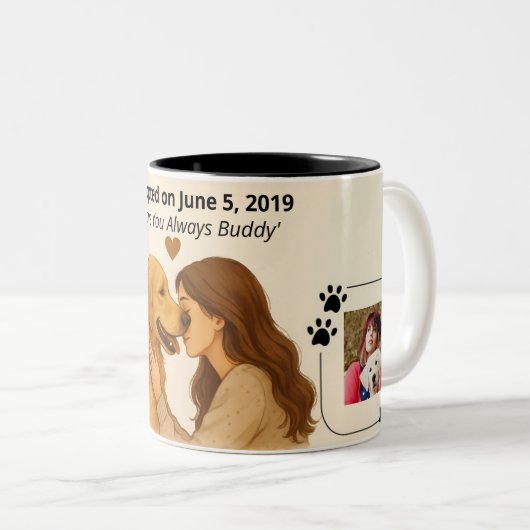 Personalized Golden Retriever Mom Mug – Custom Tweekleurige Koffiemok (Voorkant rechts)