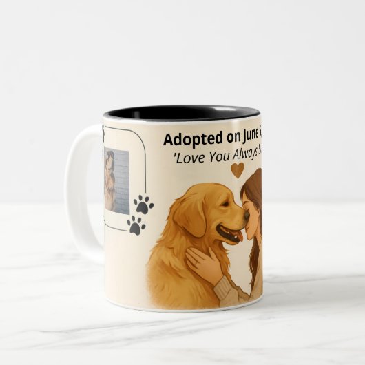 Personalized Golden Retriever Mom Mug – Custom Tweekleurige Koffiemok (Voorkant links)