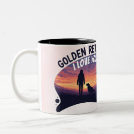 Personalized Golden Retriever Mom Mug - Custom Tweekleurige Koffiemok