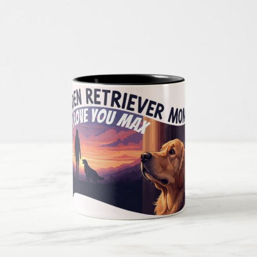 Personalized Golden Retriever Mom Mug - Custom Tweekleurige Koffiemok (Center)
