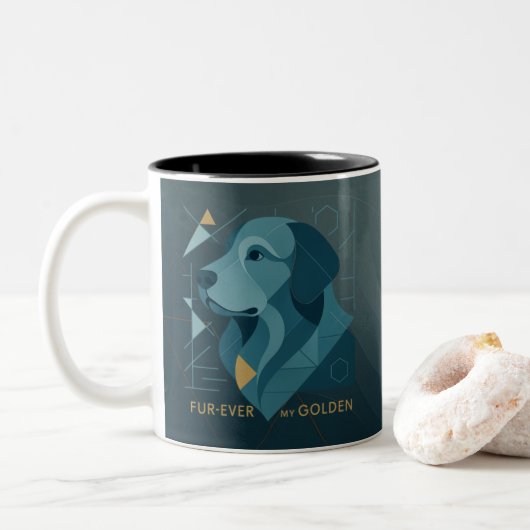 Personalized Golden Retriever Mug Add Your Dog's N Tweekleurige Koffiemok (Met donut)