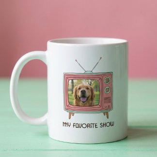 Personalized Golden Retriever Photo Retro TV Koffiemok