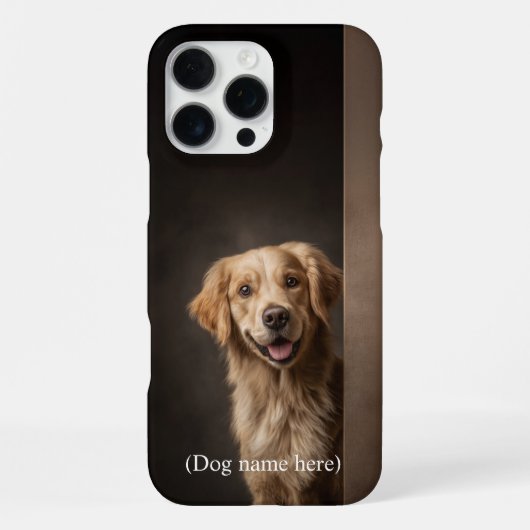 Personalized Golden Retriever Portrait iPhone Hoesje (Achterkant)