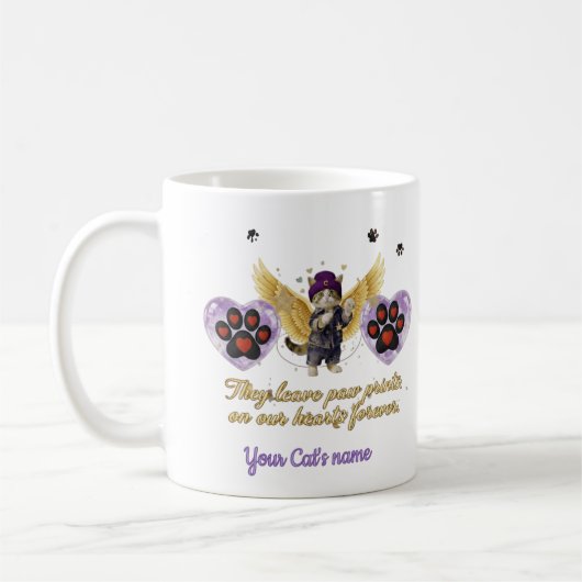 Personalized golden winged cat  koffiemok (Links)