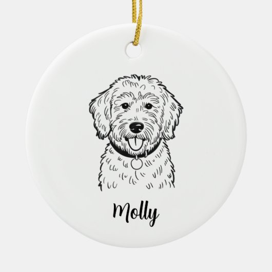 Personalized Goldendoodle Dog Christmas Keramisch Ornament (Voorkant)
