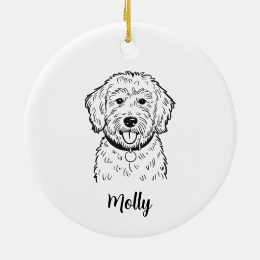 Personalized Goldendoodle Dog Christmas Keramisch Ornament (Achterkant)