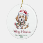 Personalized Goldendoodle Dog Santa Hat Christmas Keramisch Ornament (Links)