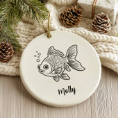 Personalized Goldfish Christmas Keramisch Ornament