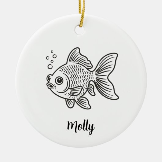 Personalized Goldfish Christmas Keramisch Ornament (Voorkant)