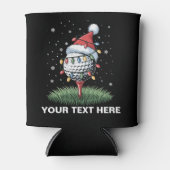 Personalized Golf Ball Christmas Tree Santa Hat Blikjeskoeler (Voorkant)