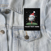 Personalized Golf Ball Christmas Tree Santa Hat Button (Insitu)