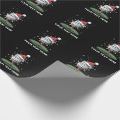 Personalized Golf Ball Christmas Tree Santa Hat Cadeaupapier (Hoek)