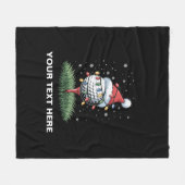Personalized Golf Ball Christmas Tree Santa Hat  Fleece Deken (Voorkant (Horizontaal))