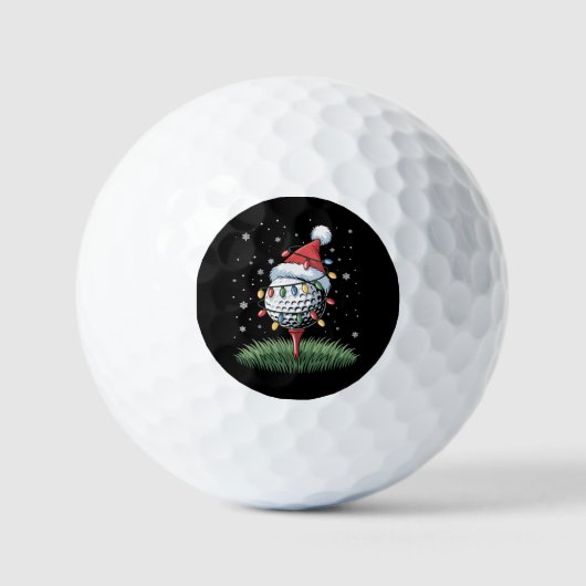 Personalized Golf Ball Christmas Tree Santa Hat  Golfballen (Voorkant)