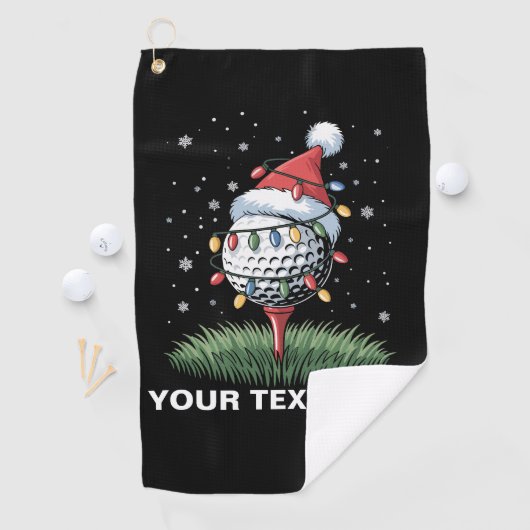 Personalized Golf Ball Christmas Tree Santa Hat  Golfhanddoek (Insitu)