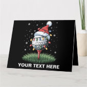 Personalized Golf Ball Christmas Tree Santa Hat Kaart (Voorkant)
