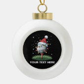 Personalized Golf Ball Christmas Tree Santa Hat Keramische Bal Ornament (Voorkant)