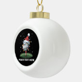 Personalized Golf Ball Christmas Tree Santa Hat Keramische Bal Ornament (Rechts)