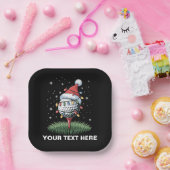 Personalized Golf Ball Christmas Tree Santa Hat  Papieren Bordje (Feest)