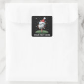 Personalized Golf Ball Christmas Tree Santa Hat Vierkante Sticker (Tas)