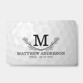 Personalized Golf Ball Pattern Name Monogram Age Badge (Voorzijde)