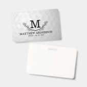 Personalized Golf Ball Pattern Name Monogram Age Badge (Voor- en achterkant)