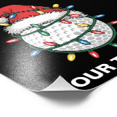 Personalized Golf Ball Santa Hat Christmas Lights Foto Afdruk (Hoek)