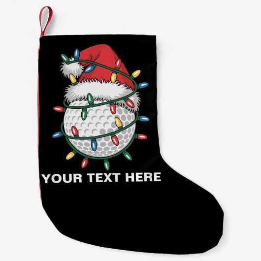 Personalized Golf Ball Santa Hat Christmas Lights Kleine Kerstsok (Voorkant)