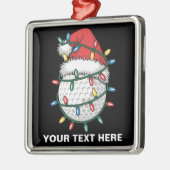 Personalized Golf Ball Santa Hat Christmas Lights Metalen Ornament (Links)