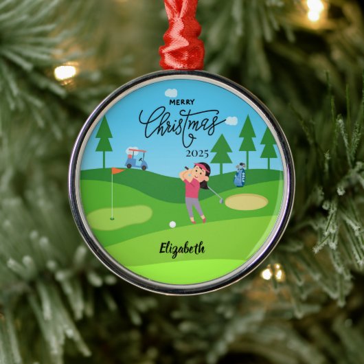 Personalized Golf Christmas Ornament for Her (Boom)