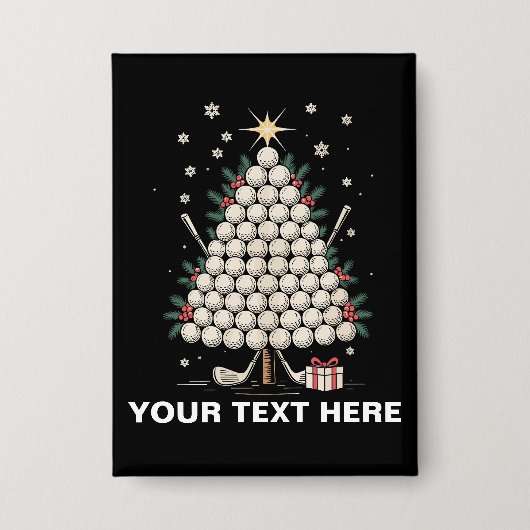 Personalized Golf Christmas Tree Equipment Family Button (Voorkant)