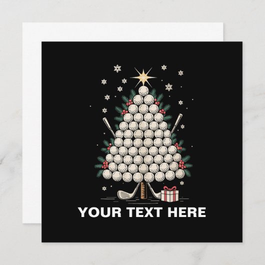 Personalized Golf Christmas Tree Equipment Family Kaart (Voorkant / Achterkant)