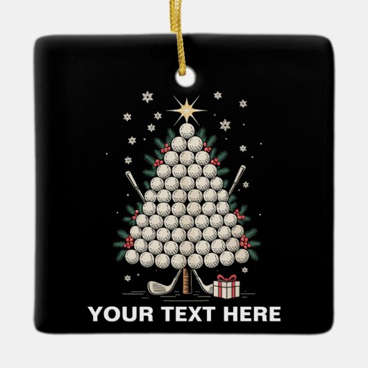 Personalized Golf Christmas Tree Equipment Family Keramisch Ornament (Voorkant)