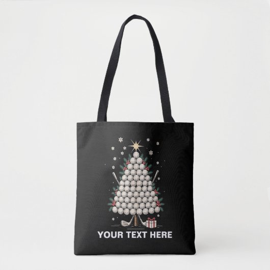 Personalized Golf Christmas Tree Equipment Family Tote Bag (Voorkant)