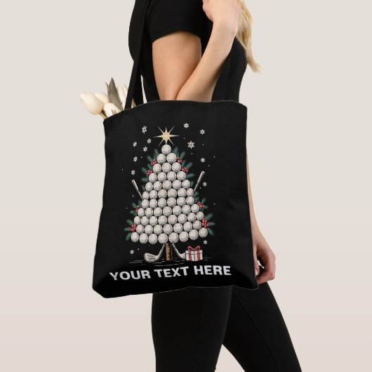Personalized Golf Christmas Tree Equipment Family Tote Bag (Dichtbij)