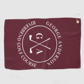 Personalized Golf Club Monogram Gift Golfhanddoek (Horizontaal)