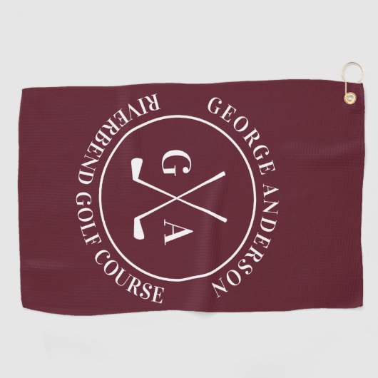 Personalized Golf Club Monogram Gift Golfhanddoek (Horizontaal)