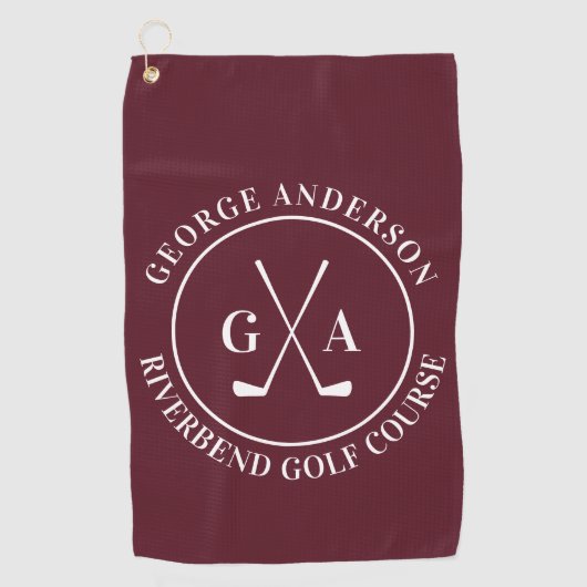 Personalized Golf Club Monogram Gift Golfhanddoek (Voorkant)