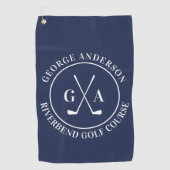 Personalized Golf Club Monogram Gift Golfhanddoek (Voorkant)