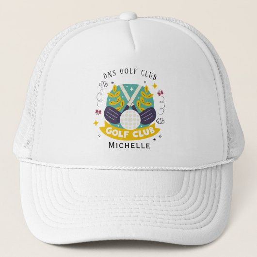 Personalized Golf Club Name Classic Trucker Hat Pet (Voorkant)