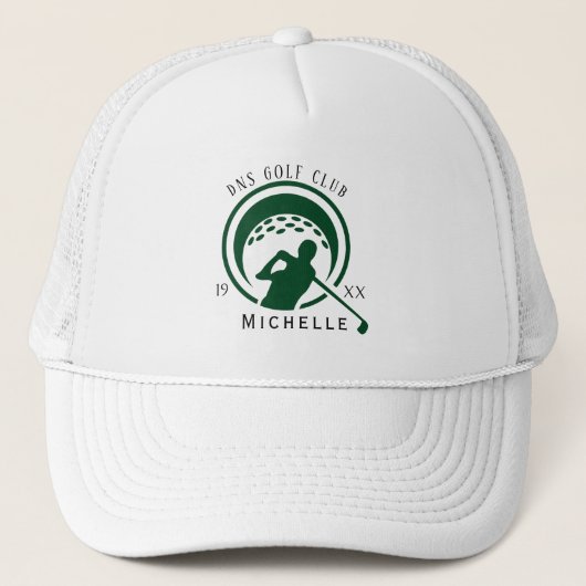 Personalized Golf Club Name Classic Trucker Hat Pet (Voorkant)
