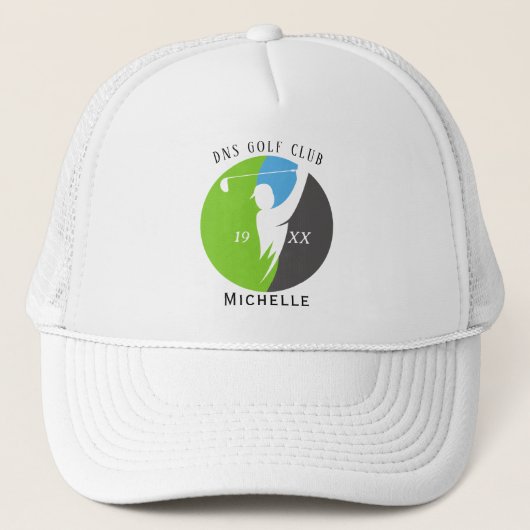 Personalized Golf Club Name Classic Trucker Hat Trucker Pet (Voorkant)