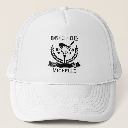 Personalized Golf Club Name Classic Trucker Pet (Voorkant)